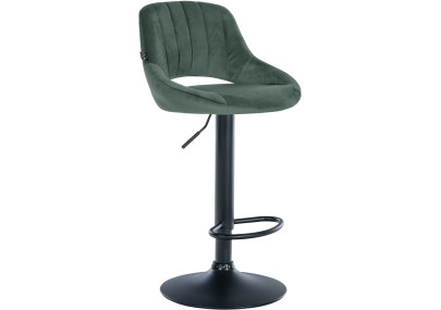 Tabouret de bar Milet en velours noir vert