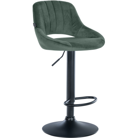 Tabouret de bar Milet en velours noir vert