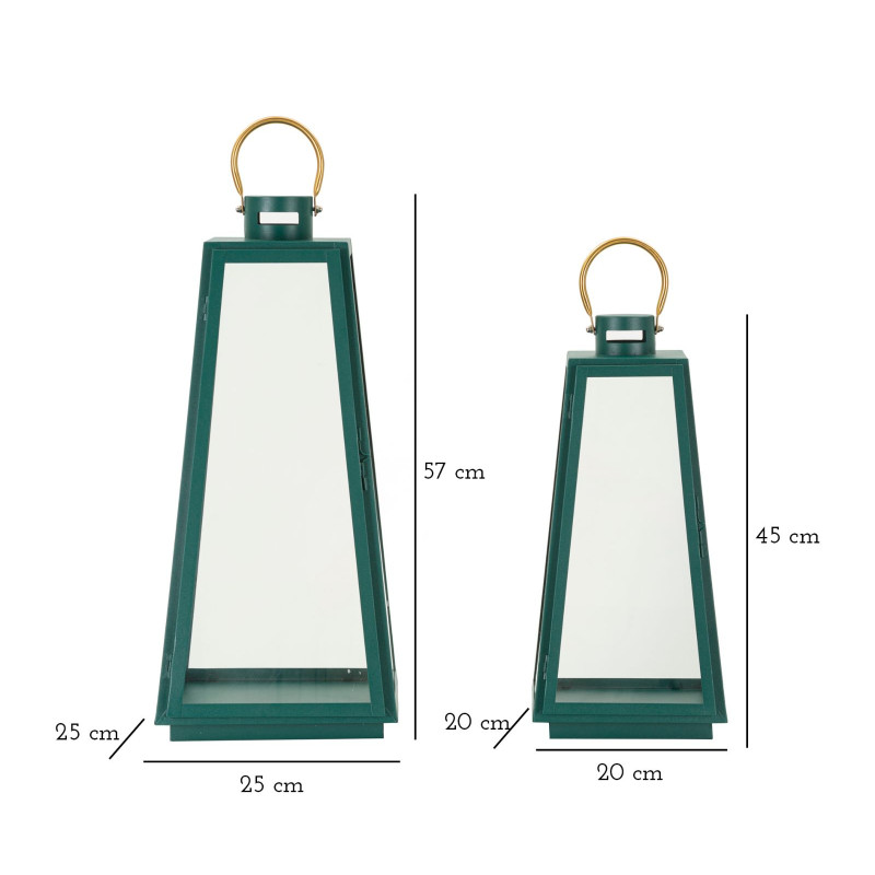 LANTERNE GRENT SET 2 PCS CM Ø 25X25X57-20X20X45