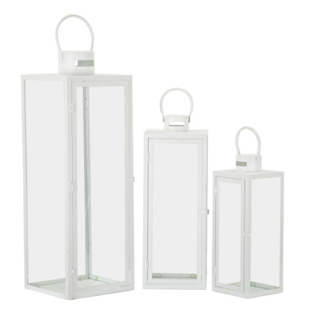 LANTERNE BLANCHE LOT DE 3 PCS CM 22X22X66-18X18X49,5-14X14X39