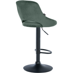 Tabouret de bar Milet en velours noir vert