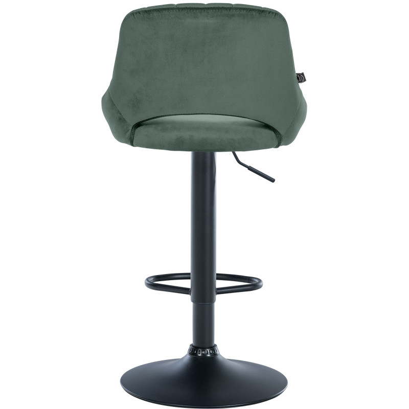 Tabouret de bar Milet en velours noir vert