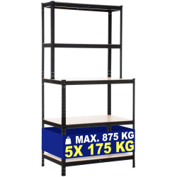 Estantería de almacenamiento Negro