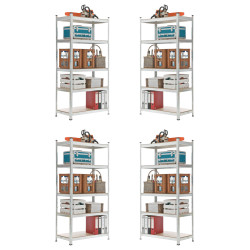 4 étagères enfichables 90x40x180 argentées