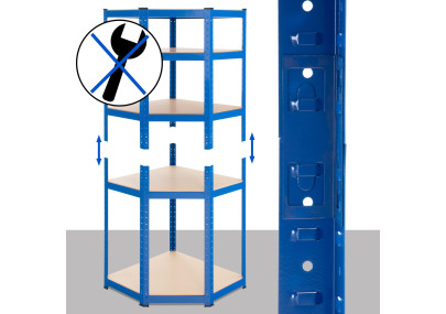 Scaffale Angolare FLINT in Metallo blu,100x80x180 cm