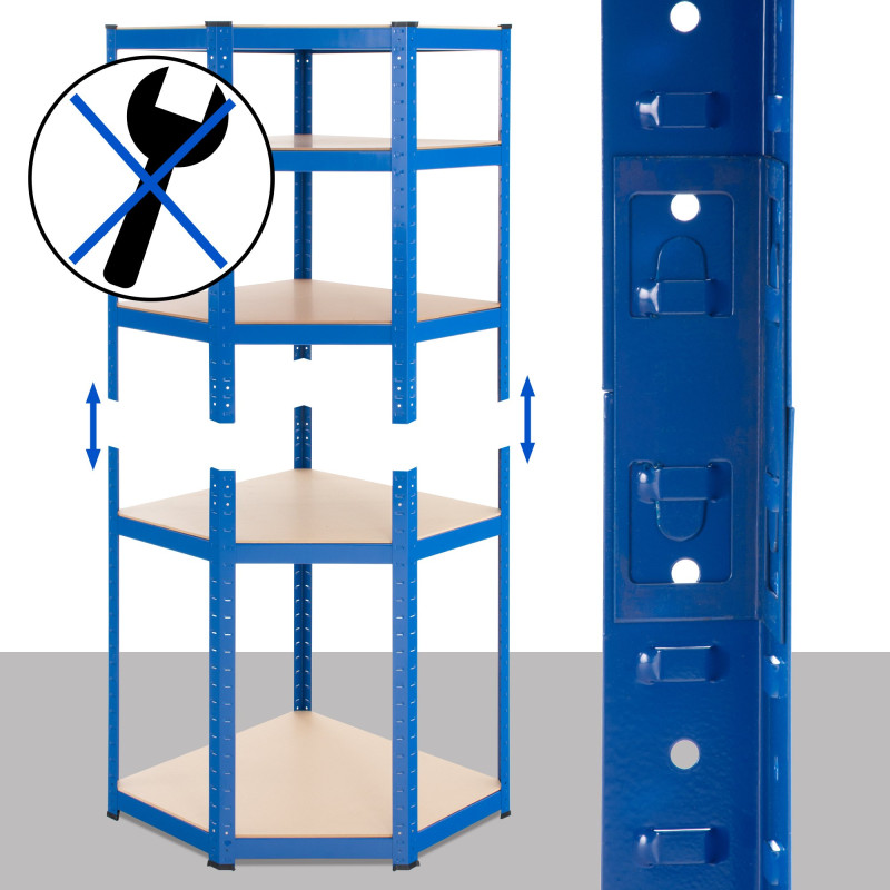 Scaffale Angolare FLINT in Metallo blu,100x80x180 cm