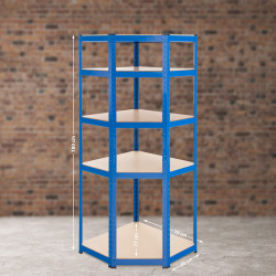 Scaffale Angolare FLINT in Metallo blu,100x80x180 cm