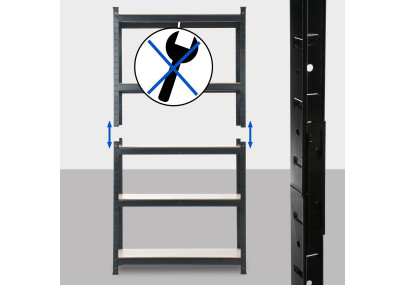 Scaffale Magazzino Alta Portata 875 Kg nero,90x40x180 cm