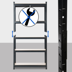 Scaffale Magazzino Alta Portata 875 Kg nero,90x40x180 cm