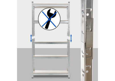 Scaffale Magazzino Alta Portata 875 Kg argento,90x40x180 cm