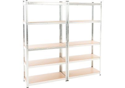 Set De 2 Estanterías Galvanizadas G 180x90x40 cm Plateado