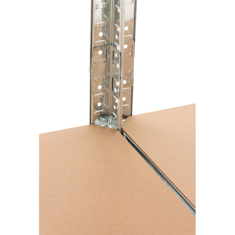 Set De 2 Estanterías Galvanizadas G 180x90x40 cm Plateado