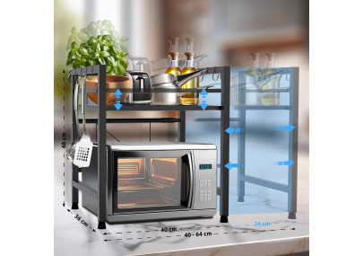 Estante Marana para microondas Negro,de 2 niveles