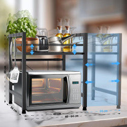 ?tag?re ? micro-ondes ? 2 niveaux Marana, noire