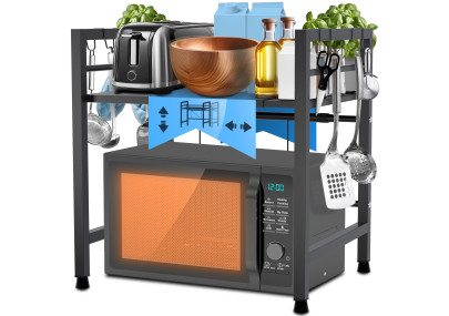 ?tag?re ? micro-ondes ? 2 niveaux Marana, noire