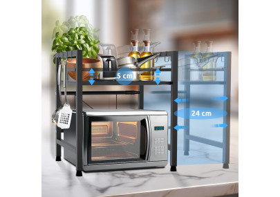 ?tag?re ? micro-ondes ? 2 niveaux Marana, noire