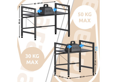 Support pour micro-ondes à 2 niveaux Marana noir