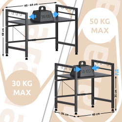 Support pour micro-ondes à 2 niveaux Marana noir