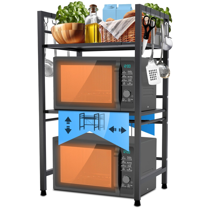 ?tag?re ? micro-ondes ? 3 niveaux Marana, noire