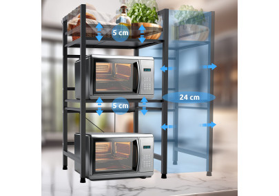Estante Marana para microondas Negro,de 3 niveles