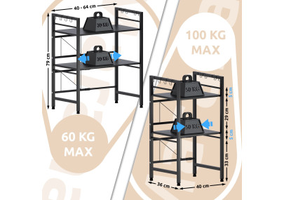 Estante Marana para microondas Negro,de 3 niveles