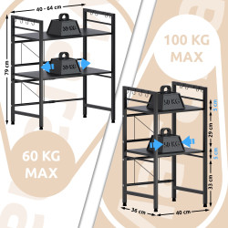 Estante Marana para microondas Negro,de 3 niveles