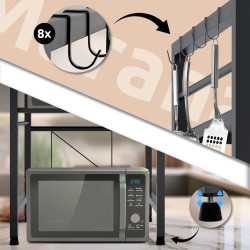 Estante Marana para microondas Negro,de 3 niveles