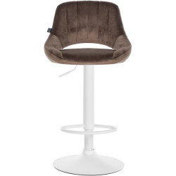 Tabouret de bar Milet en velours blanc brun
