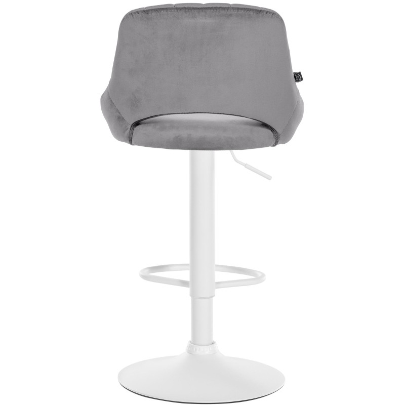 Tabouret de bar Milet en velours blanc gris foncé