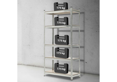 ?tag?re de rangement 90 x 40 x 180 cm argent?e