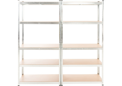 Set De 2 Estanterías Galvanizadas G 180x90x40 cm Plateado