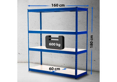 Étagère robuste 160x60x180 cm bleu
