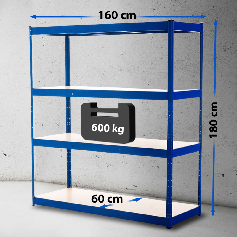 Étagère robuste 160x60x180 cm bleu