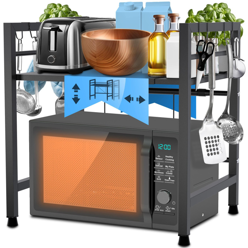 ?tag?re ? micro-ondes ? 2 niveaux Marana, noire