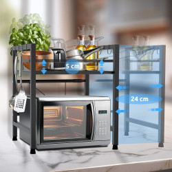 ?tag?re ? micro-ondes ? 2 niveaux Marana, noire