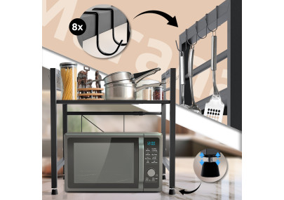 Estante Marana para microondas Negro,de 2 niveles