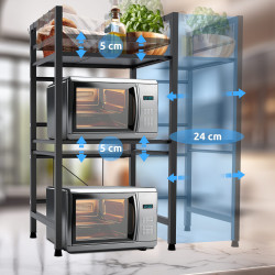 ?tag?re ? micro-ondes ? 3 niveaux Marana, noire