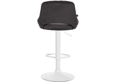 Tabouret de bar Milet en velours blanc noir