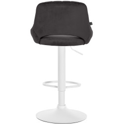 Tabouret de bar Milet en velours blanc noir