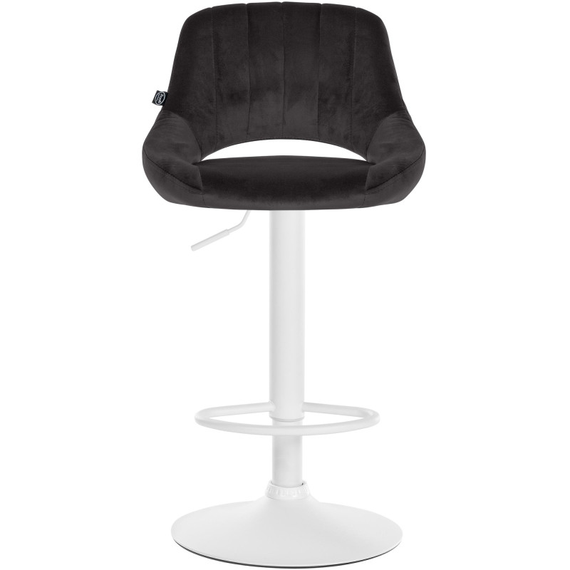 Tabouret de bar Milet en velours blanc noir