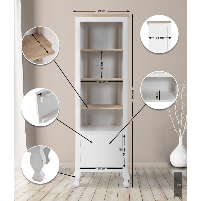 Bibliothèque Dorma natura/blanc