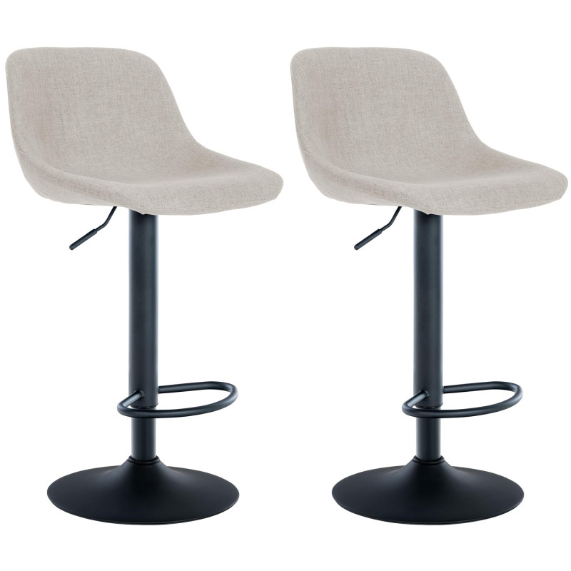 Set de 2 Taburetes de bar Loft Crema,Tela