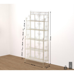 Estantería Decorativa de Hierro Ciara Crema antiguo