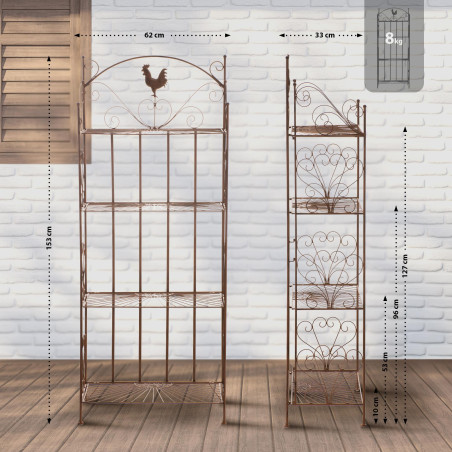 Étagère Pieghevole Mia in Ferro antico marrone