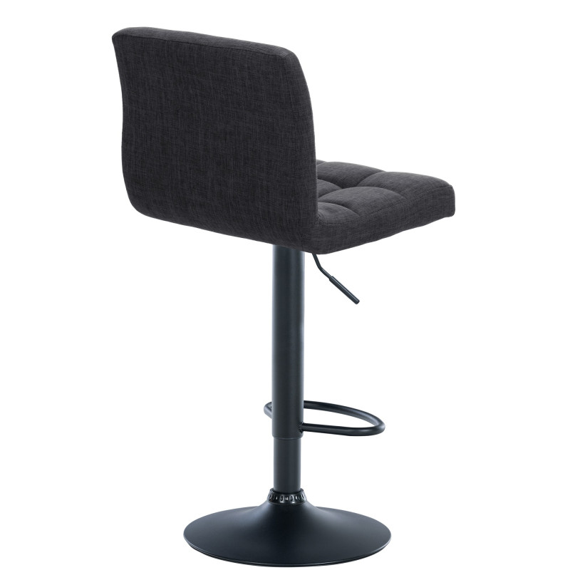 Tabouret de bar Calma, tissu noir/gris foncé