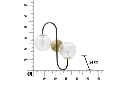 GLAM Applique Murale Iron Black – Glam Industriel et Élégance Sombre 36x24x45 cm