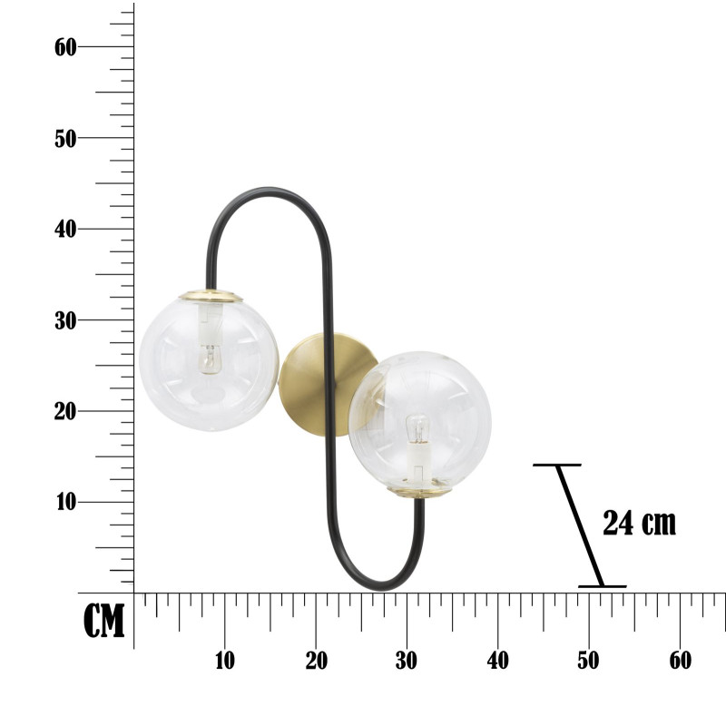 GLAM Applique Murale Iron Black – Glam Industriel et Élégance Sombre 36x24x45 cm