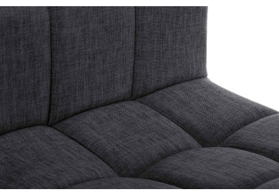 Tabouret de bar Calma, tissu noir/gris foncé