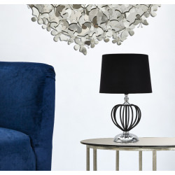 GLAM Lampe de Table Darky Silver – Élégance Contemporaine Ø28x44,5 cm