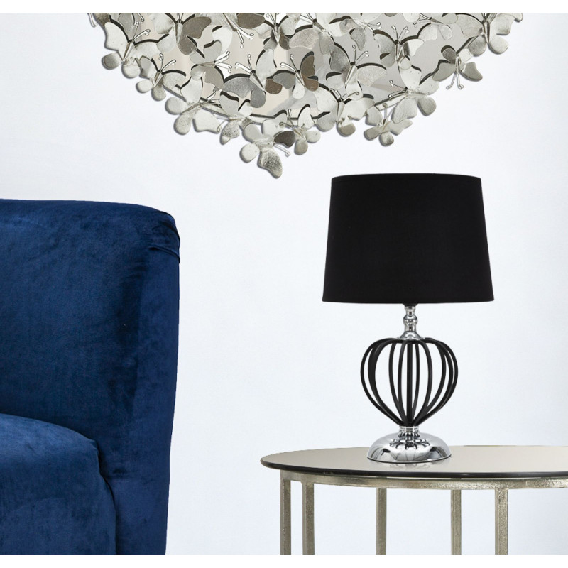 GLAM Lampe de Table Darky Silver – Élégance Contemporaine Ø28x44,5 cm